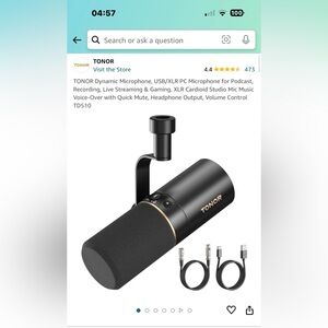 TONOR Dynamic Microphone, USB/XLR PC Microphone for Podcast,